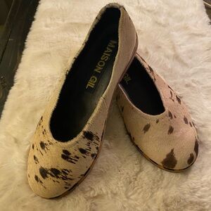 Maison Gil Calf Hair Ballerina Slip Ons measures 8 hand crafted exclusively S7